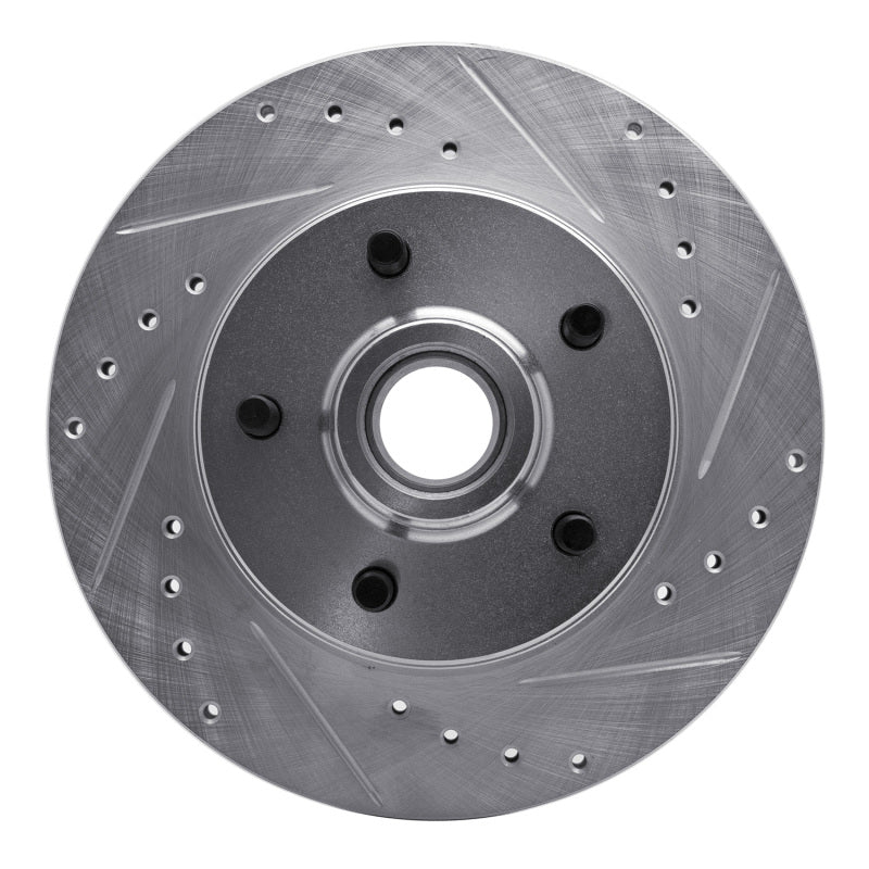R1 1988-1991 Chevrolet C1500 Front Right Drilled & Slotted Silver Brake Rotor