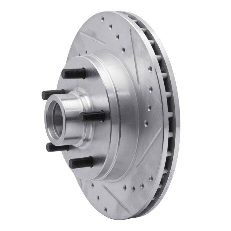 R1 1988-1991 Chevrolet C1500 Front Right Drilled & Slotted Silver Brake Rotor - Image 2