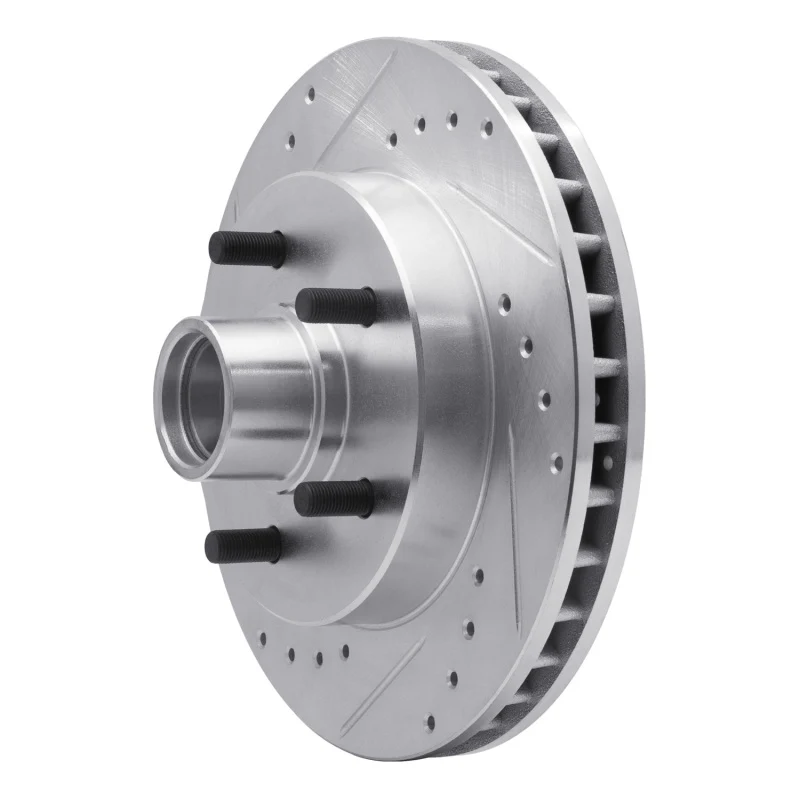R1 1988-1994 Chevrolet C1500 Front Left Drilled & Slotted Silver Brake Rotor - Image 3