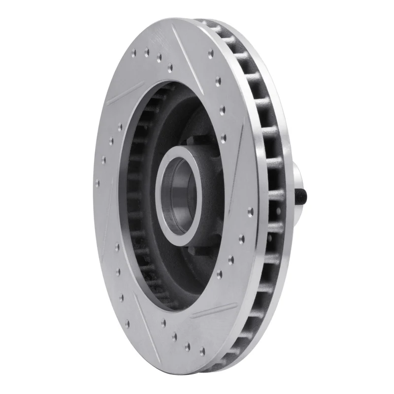R1 1988-1994 Chevrolet C1500 Front Left Drilled & Slotted Silver Brake Rotor - Image 4