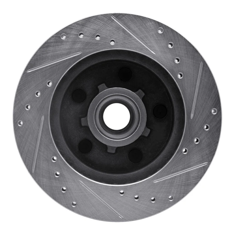 R1 1988-1994 Chevrolet C1500 Front Left Drilled & Slotted Silver Brake Rotor - Image 5
