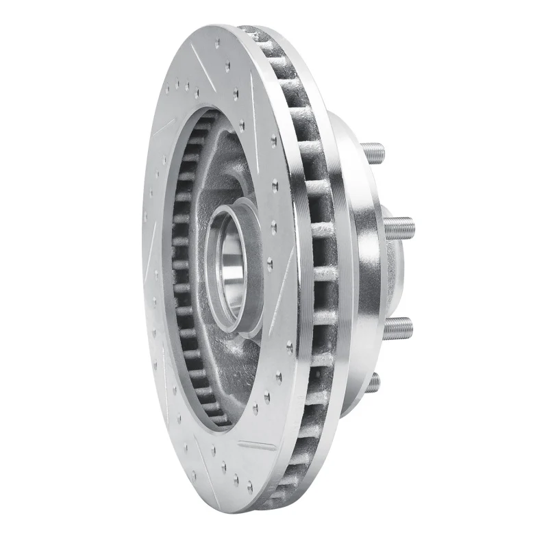 R1 1988-1996 Chevrolet C2500 Front Left Drilled & Slotted Silver Brake Rotor - Image 3
