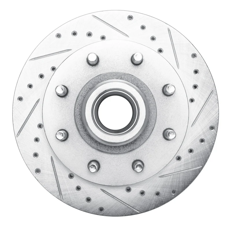 R1 1988-1996 Chevrolet C3500 Front Right Drilled & Slotted Silver Brake Rotor