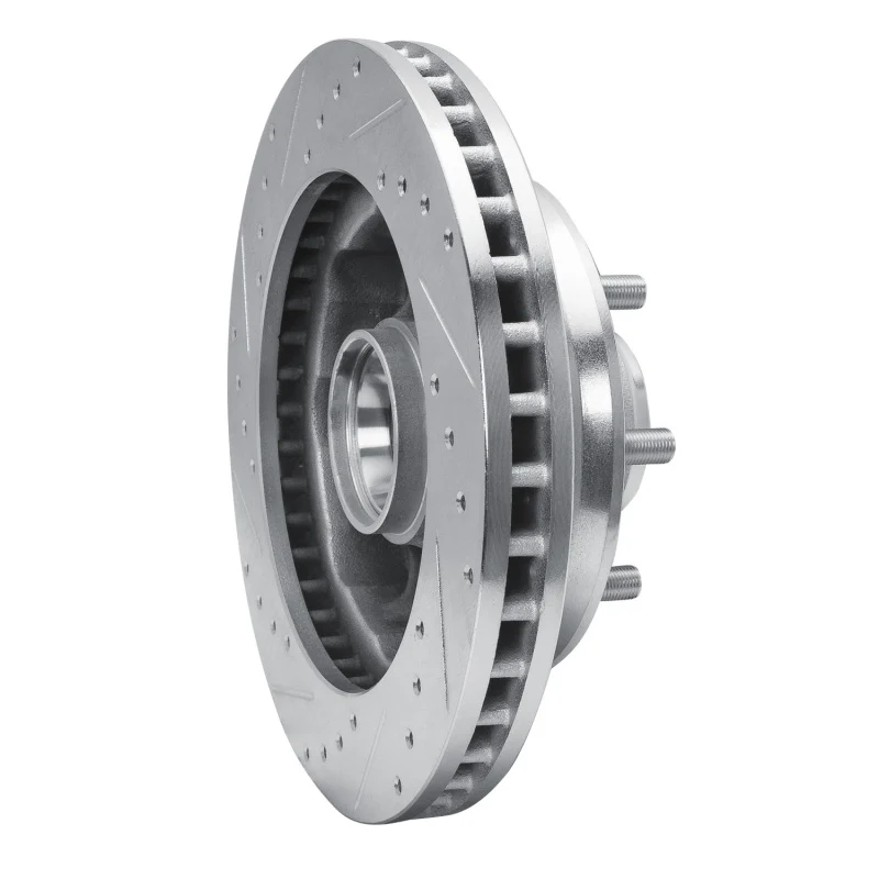 R1 1988-1996 Chevrolet C3500 Front Right Drilled & Slotted Silver Brake Rotor - Image 4