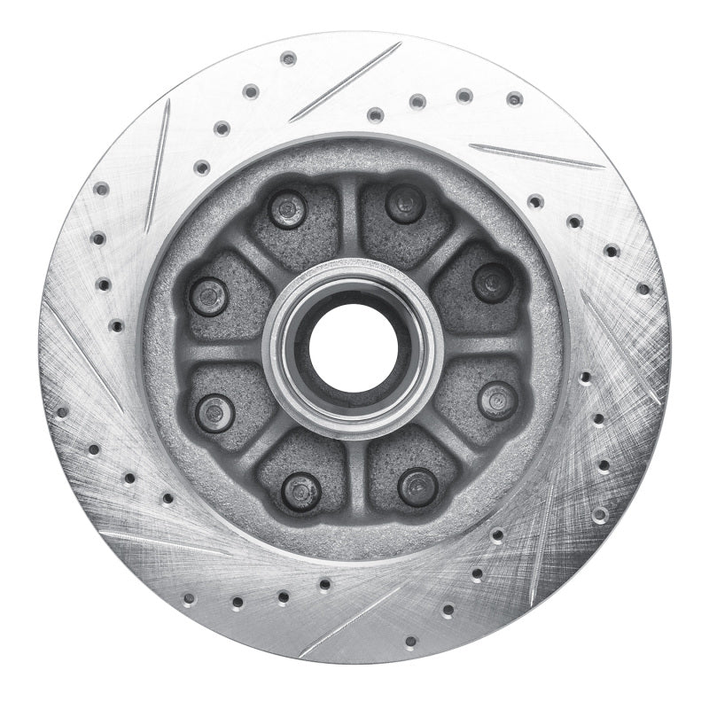 R1 1988-1996 Chevrolet C3500 Front Right Drilled & Slotted Silver Brake Rotor - Image 5
