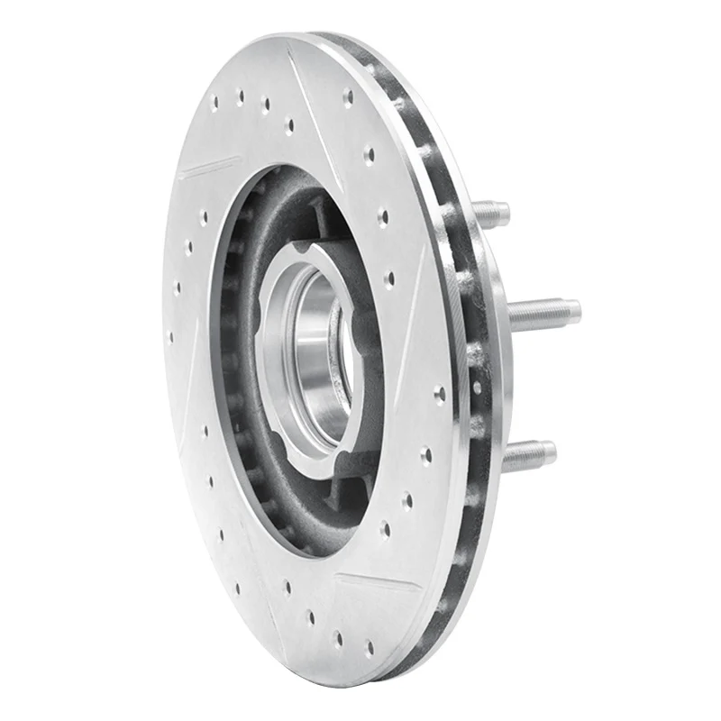R1 1990-1994 Ford Ranger (USA/Canada) Front Left Drilled & Slotted Silver Brake Rotor - Image 3