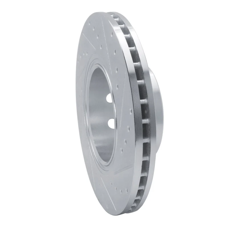 R1 1991-1993 BMW M5 Front Left Drilled & Slotted Silver Brake Rotor - Image 3