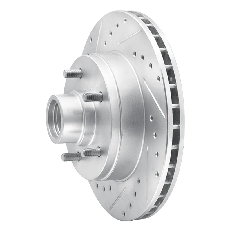 R1 1991-1996 Buick Roadmaster Front Left Drilled & Slotted Silver Brake Rotor - Image 5