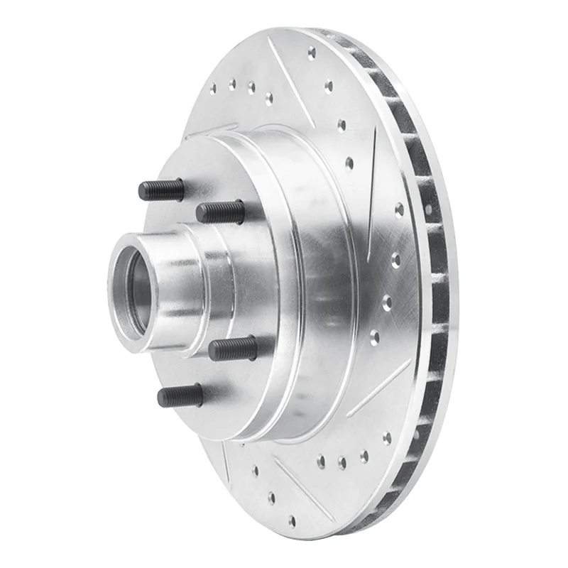 R1 1991-1996 Buick Roadmaster Front Right Drilled & Slotted Silver Brake Rotor - Image 3