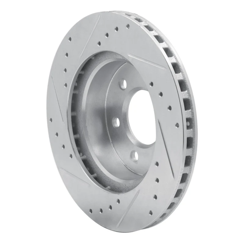 R1 1991-1996 Dodge Dakota 4WD Front Right Drilled & Slotted Silver Brake Rotor - Image 2