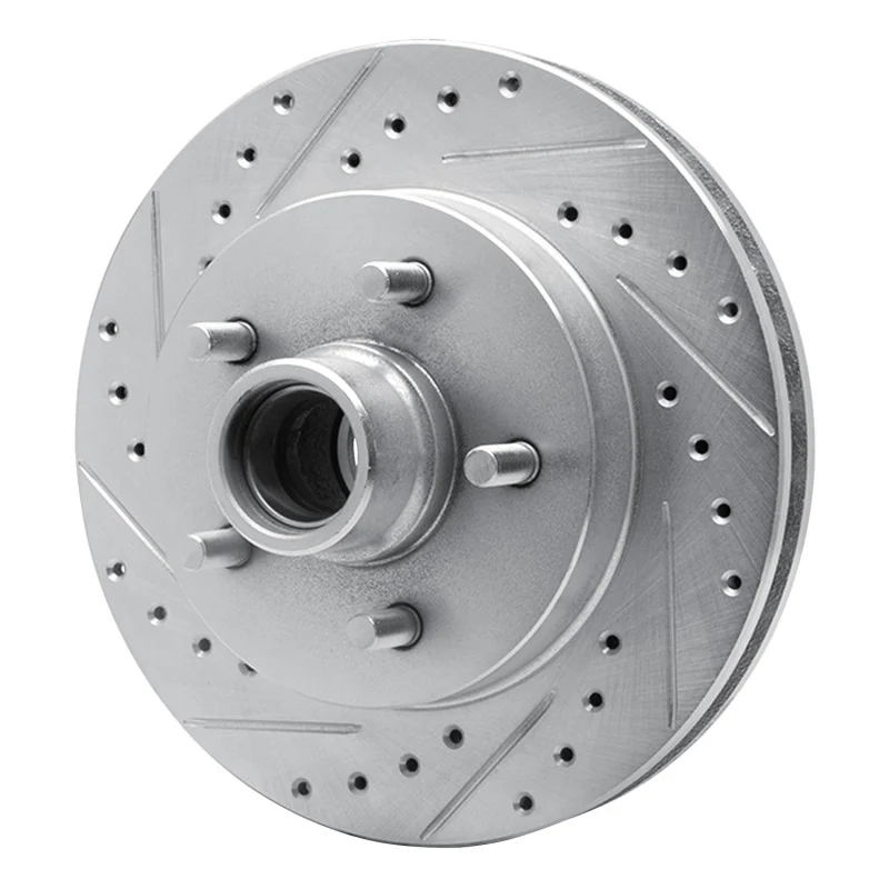 R1 1992-2002 Chevrolet C1500 Front Left Drilled & Slotted Silver Brake Rotor - Image 3