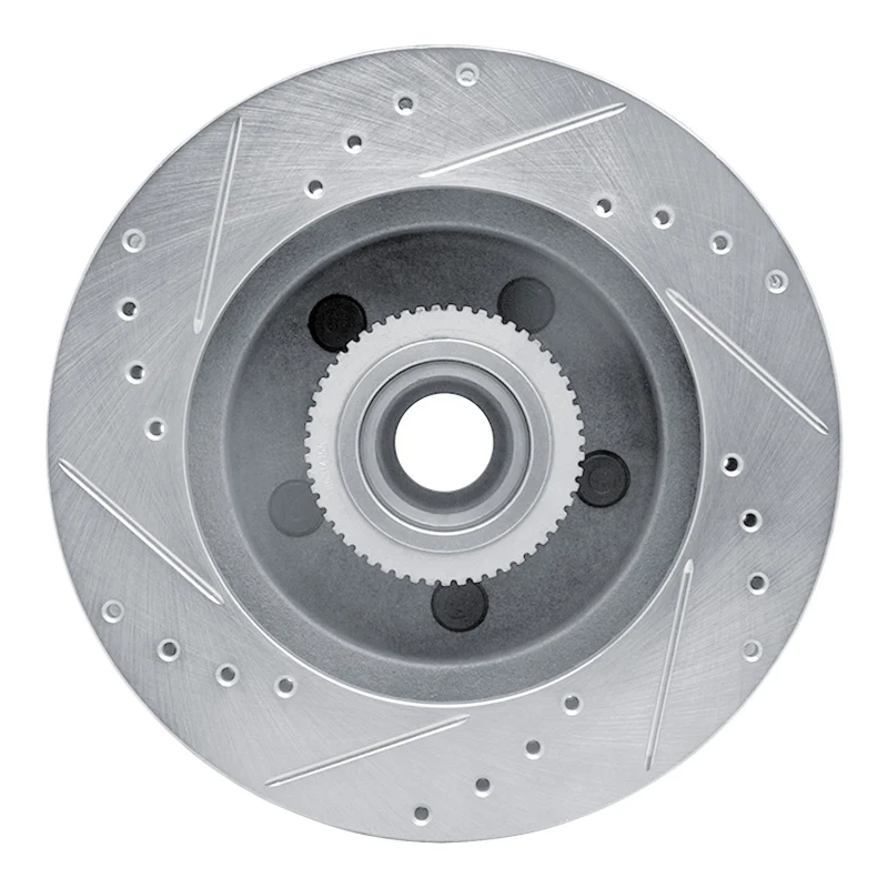 R1 1992-2002 Chevrolet Express 1500 Front Right Drilled & Slotted Silver Brake Rotor - Image 3