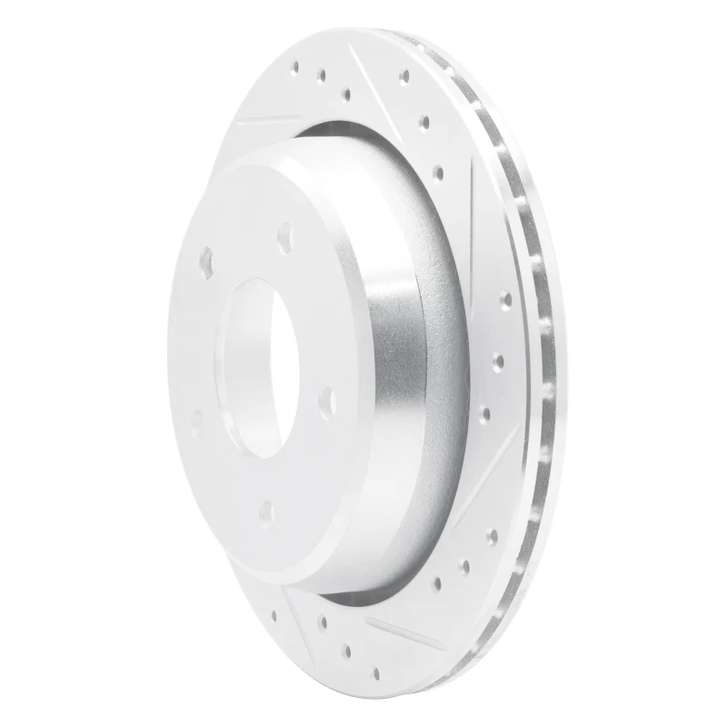 R1 1994-1996 Chevrolet Commercial Chassis Rear Right Drilled & Slotted Silver Brake Rotor - Image 4