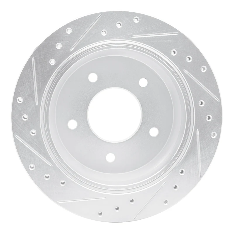 R1 1994-1996 Chevrolet Commercial Chassis Rear Right Drilled & Slotted Silver Brake Rotor - Image 5