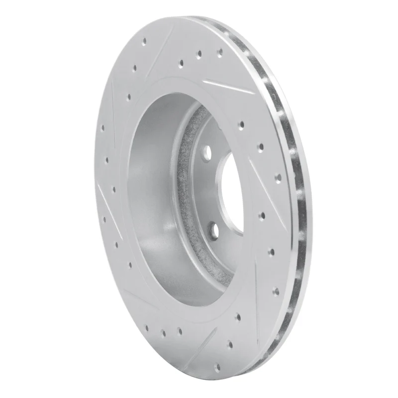 R1 1995-2006 Jaguar XJS Rear Right Drilled & Slotted Silver Brake Rotor - Image 5
