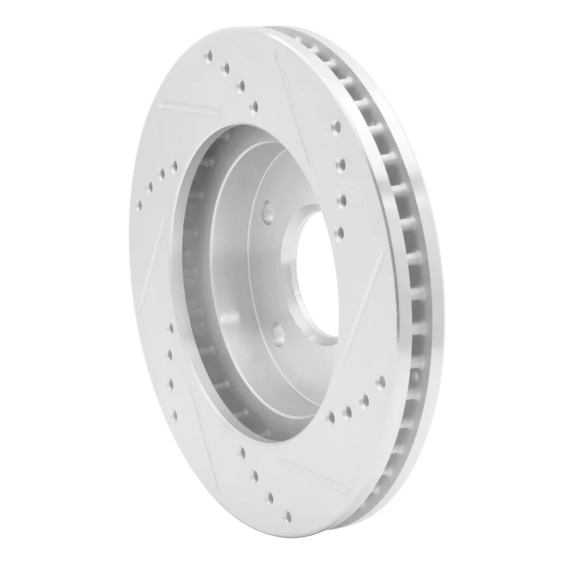 R1 1997-2005 Chevrolet Blazer Front Left Drilled & Slotted Silver Brake Rotor - Image 4