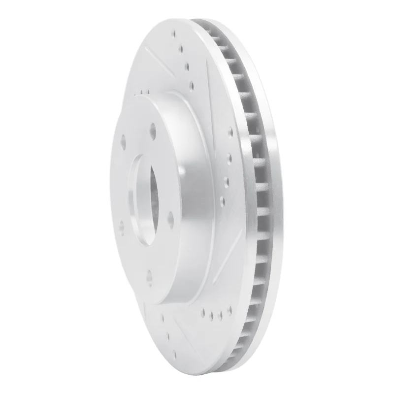 R1 1997-2005 Chevrolet S10 Front Right Drilled & Slotted Silver Brake Rotor - Image 2