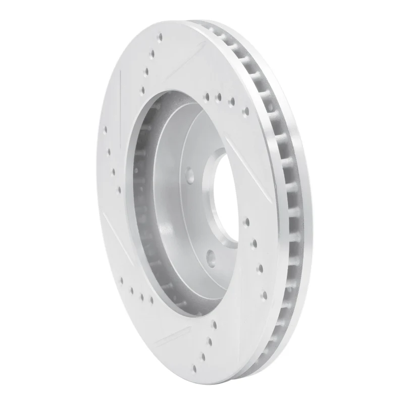 R1 1997-2005 Chevrolet S10 Front Right Drilled & Slotted Silver Brake Rotor - Image 3