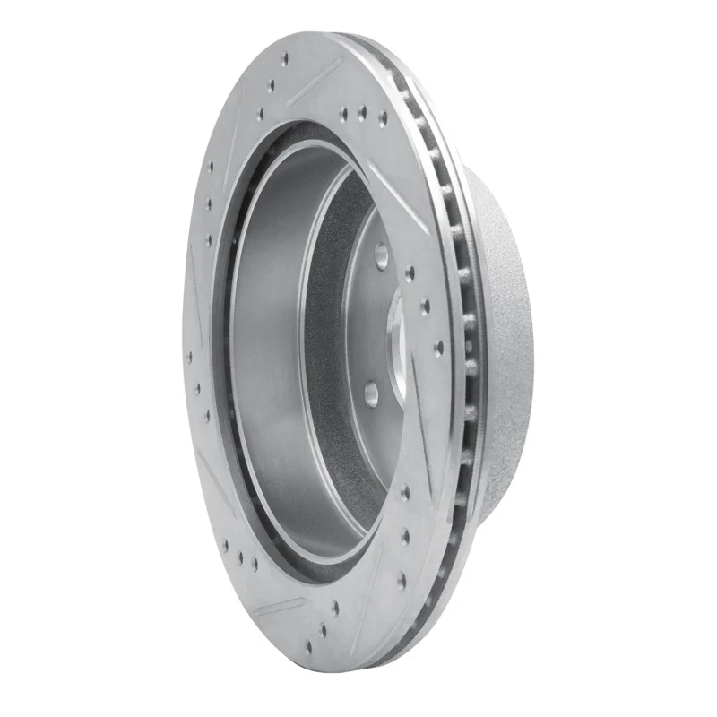 R1 1998-2005 Chevrolet Blazer Rear Right Drilled & Slotted Silver Brake Rotor - Image 5