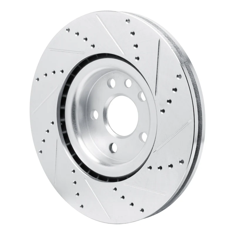 R1 20-20 Jaguar F-Pace Front Left Drilled & Slotted Silver Brake Rotor - Image 2
