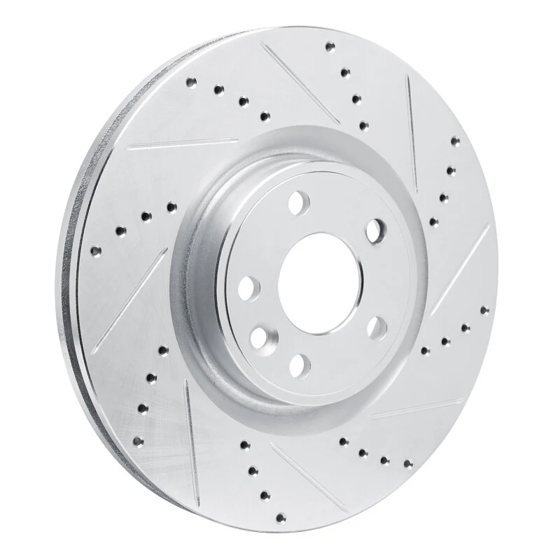 R1 20-20 Jaguar F-Pace Front Right Drilled & Slotted Silver Brake Rotor - Image 2