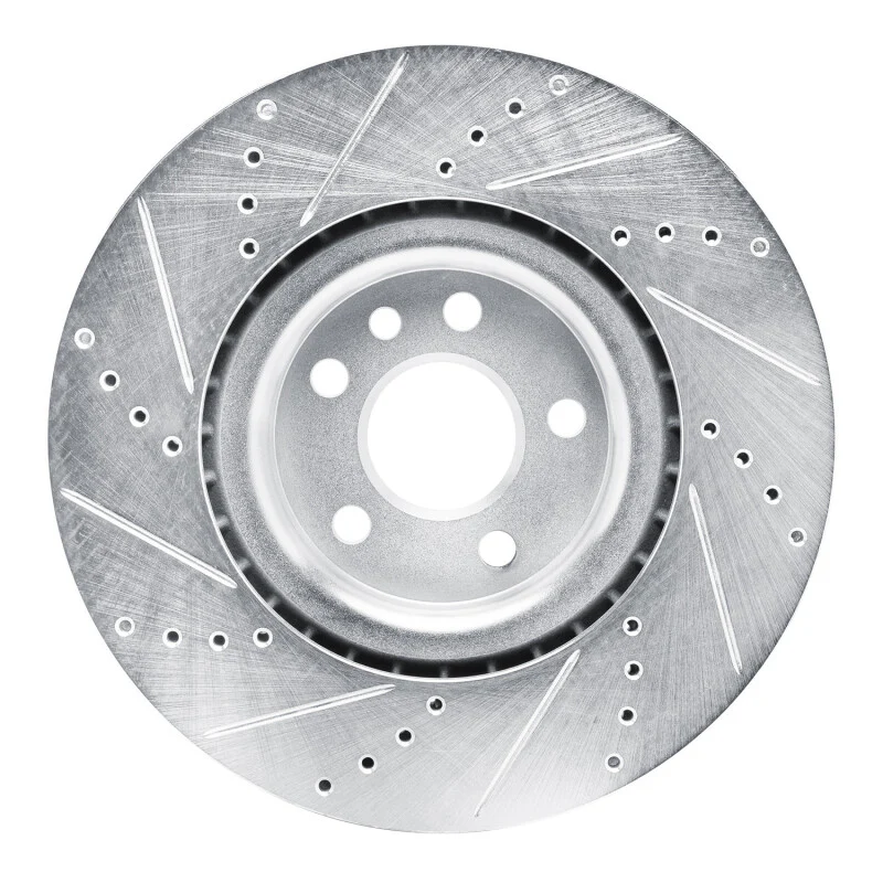 R1 20-20 Jaguar F-Pace Front Right Drilled & Slotted Silver Brake Rotor - Image 3