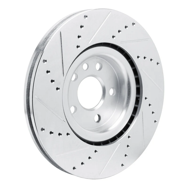 R1 20-20 Jaguar F-Pace Front Right Drilled & Slotted Silver Brake Rotor - Image 4