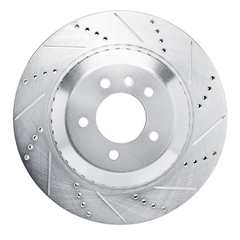 R1 20-24 Land Rover Defender 130 Rear Right Drilled & Slotted Silver Brake Rotor - Image 6