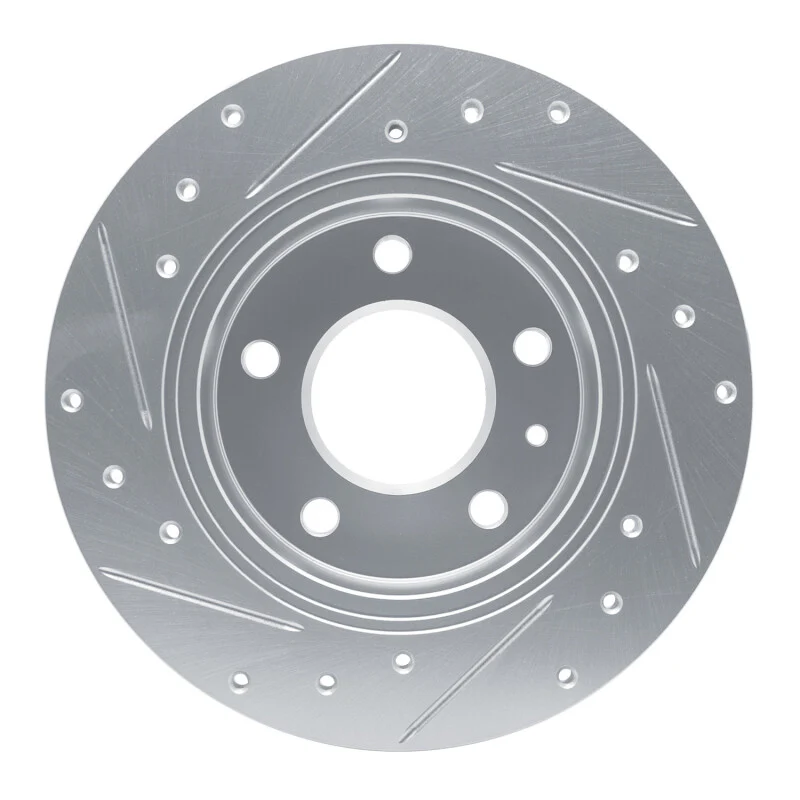 R1 20-25 Buick Encore GX Rear Right Drilled & Slotted Silver Brake Rotor - Image 4