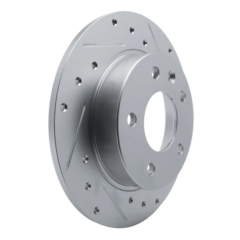 R1 20-25 Buick Encore GX Rear Right Drilled & Slotted Silver Brake Rotor - Image 5