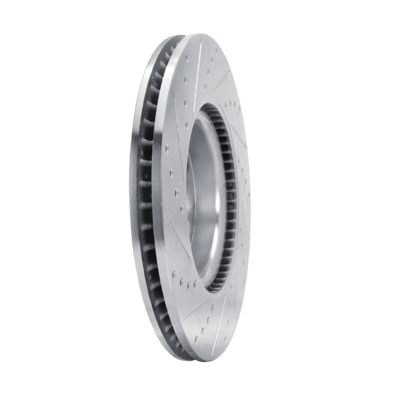 R1 20-25 Ford BRONCO Sport Front Left Drilled & Slotted Silver Brake Rotor - Image 4