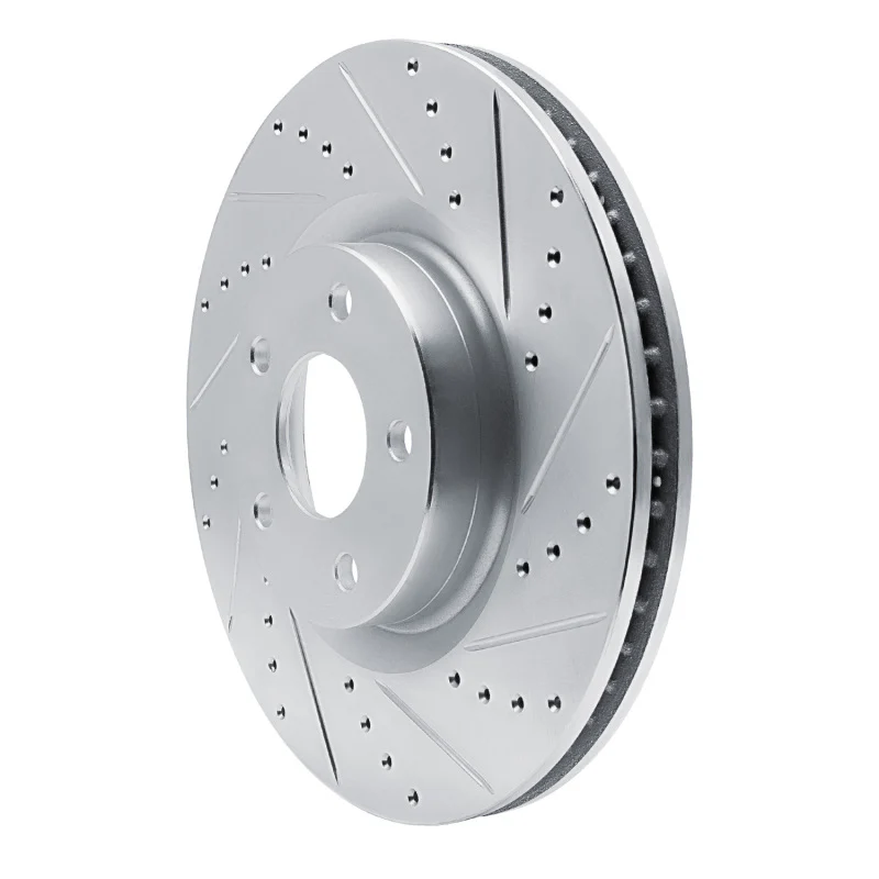 R1 20-25 Ford Escape Front Right Drilled & Slotted Silver Brake Rotor - Image 3