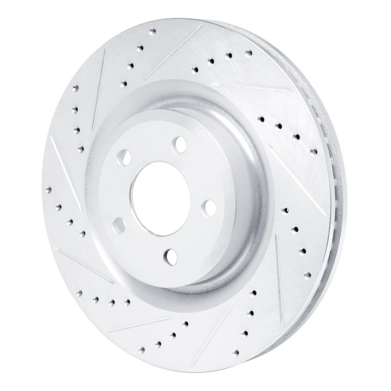 R1 20-25 Ford Explorer Front Left Drilled & Slotted Silver Brake Rotor - Image 4