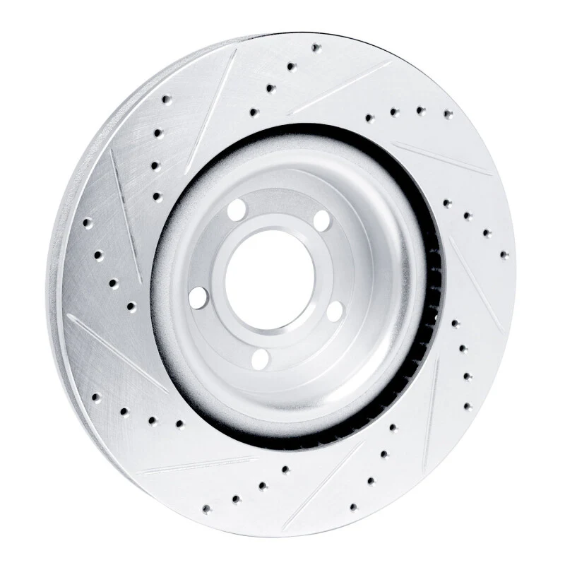 R1 20-25 Ford Explorer Front Right Drilled & Slotted Silver Brake Rotor - Image 2