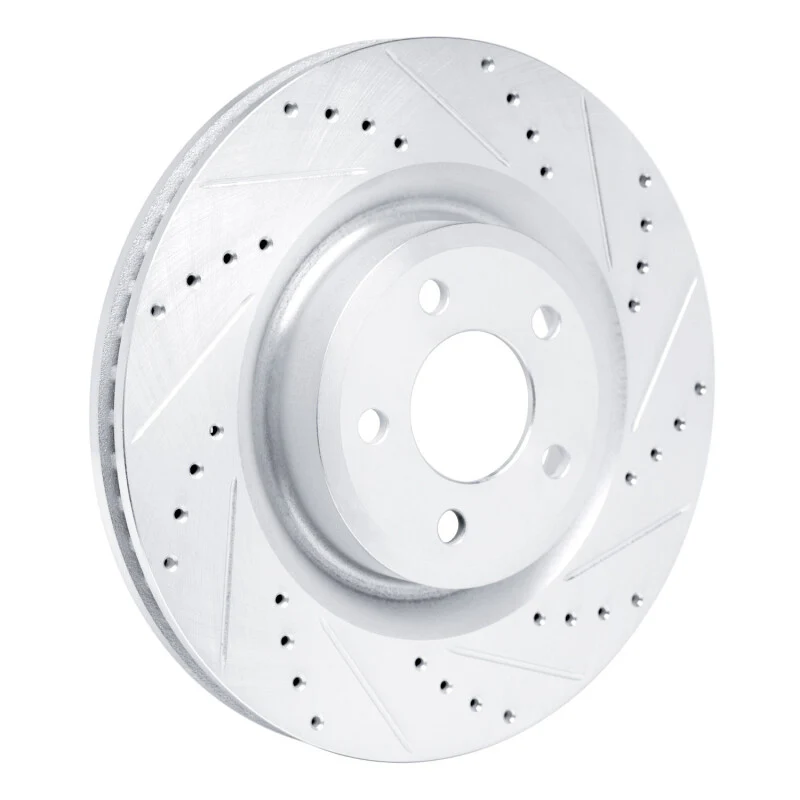 R1 20-25 Ford Explorer Front Right Drilled & Slotted Silver Brake Rotor - Image 3