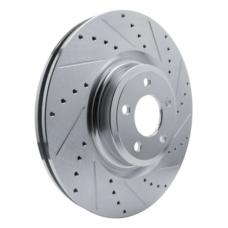 R1 20-25 Ford Explorer Front Right Drilled & Slotted Silver Brake Rotor - Image 3