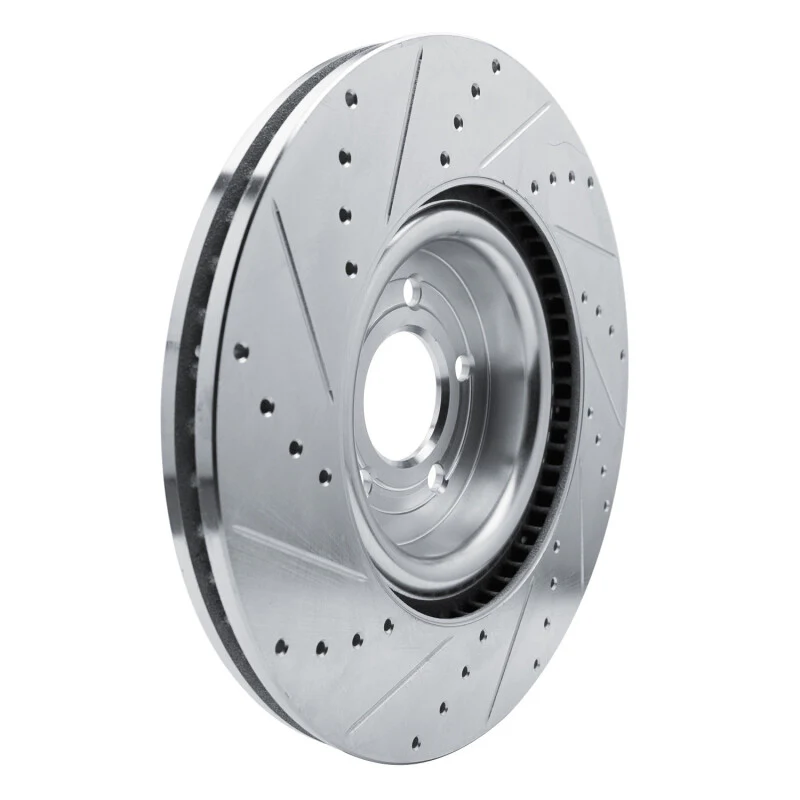 R1 20-25 Ford Explorer Front Right Drilled & Slotted Silver Brake Rotor - Image 4