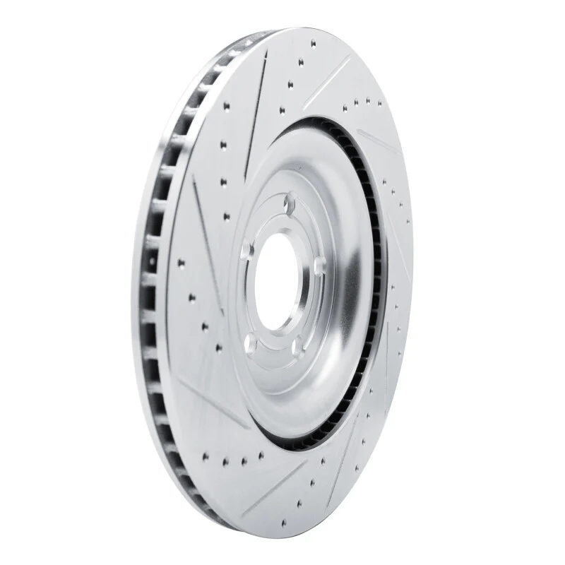 R1 20-25 Ford Explorer Rear Right Drilled & Slotted Silver Brake Rotor - Image 5