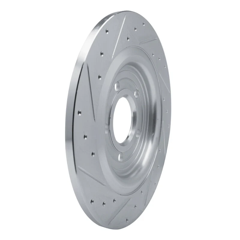R1 20-25 Ford Mustang Rear Right Drilled & Slotted Silver Brake Rotor - Image 5