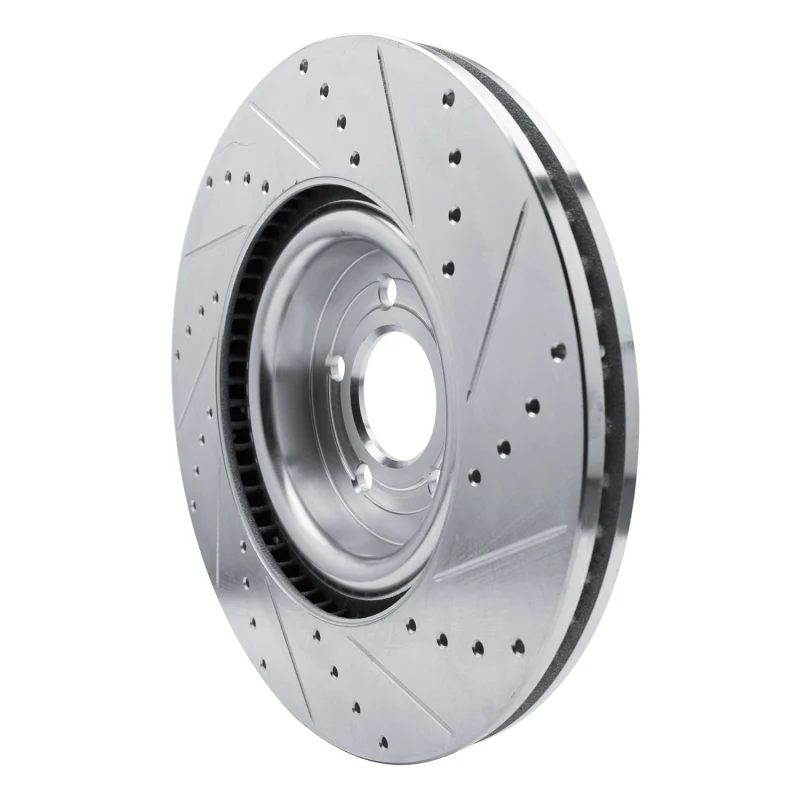 R1 20-25 Ford Police Interceptor Utility Front Left Drilled & Slotted Silver Brake Rotor - Image 2
