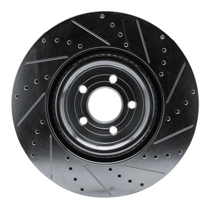 R1 20-25 Ford Police Interceptor Utility Front Left Drilled & Slotted Silver Brake Rotor - Image 3