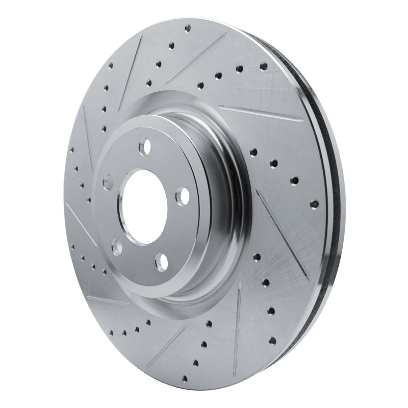 R1 20-25 Ford Police Interceptor Utility Front Left Drilled & Slotted Silver Brake Rotor - Image 4