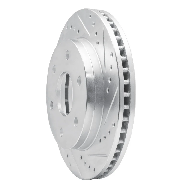 R1 20-25 Ford Transit-250 Front Right Drilled & Slotted Silver Brake Rotor - Image 2