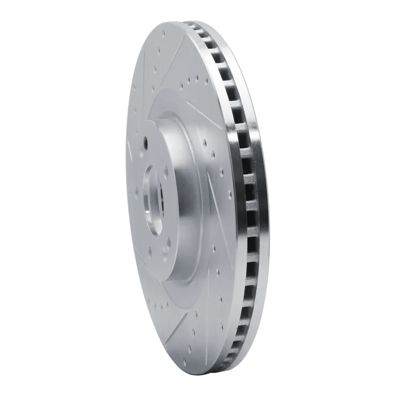 R1 20-25 Hyundai Palisade Front Left Drilled & Slotted Silver Brake Rotor - Image 3