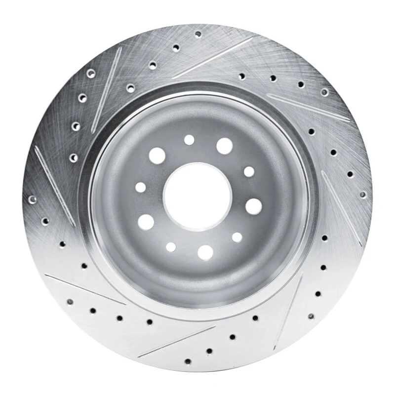 R1 20-25 Jeep Gladiator Rear Right Drilled & Slotted Silver Brake Rotor - Image 2