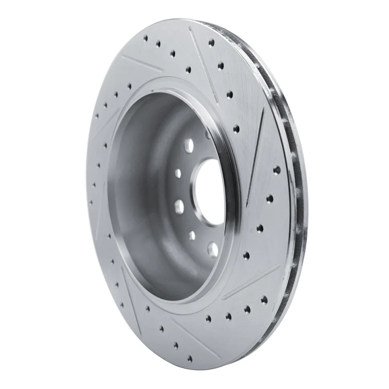 R1 20-25 Jeep Wrangler Rear Left Drilled & Slotted Silver Brake Rotor - Image 4