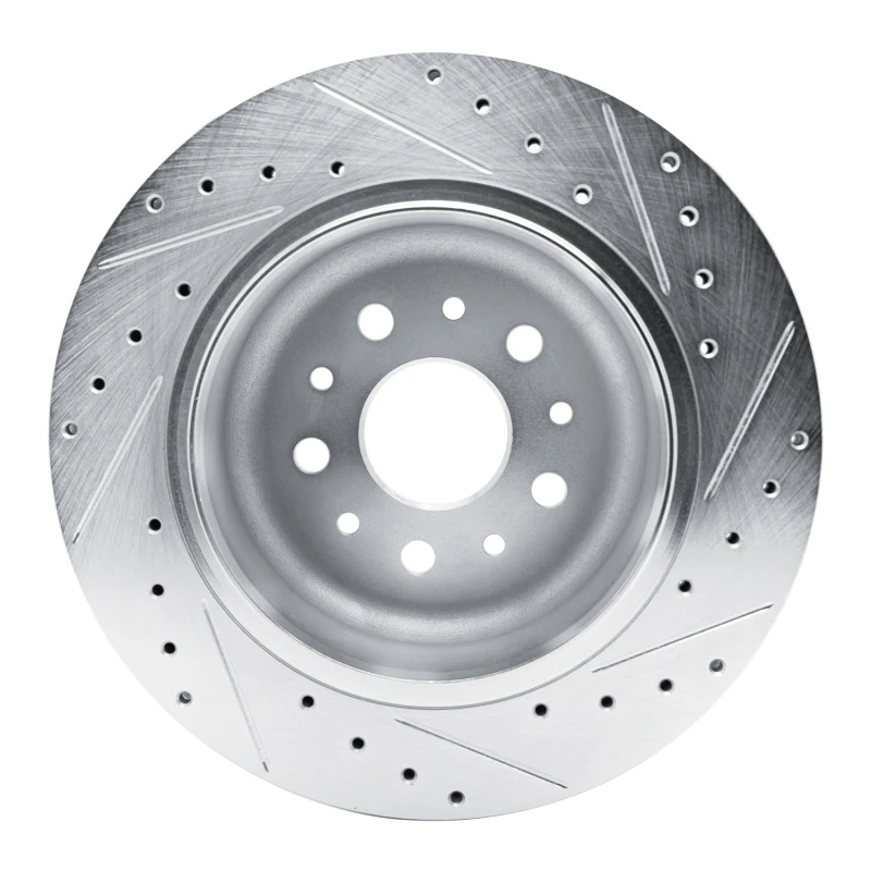 R1 20-25 Jeep Wrangler Rear Left Drilled & Slotted Silver Brake Rotor - Image 5