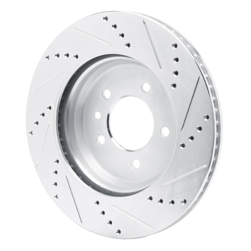 R1 20-25 Land Rover Defender 90 Rear Left Drilled & Slotted Silver Brake Rotor - Image 4