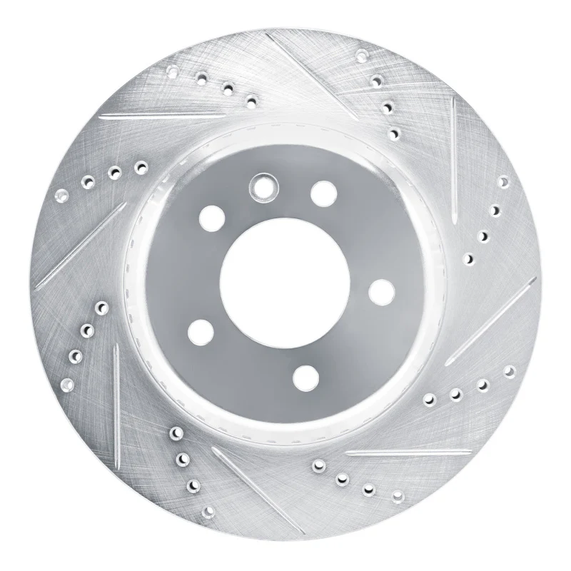 R1 20-25 Land Rover Defender 90 Rear Right Drilled & Slotted Silver Brake Rotor
