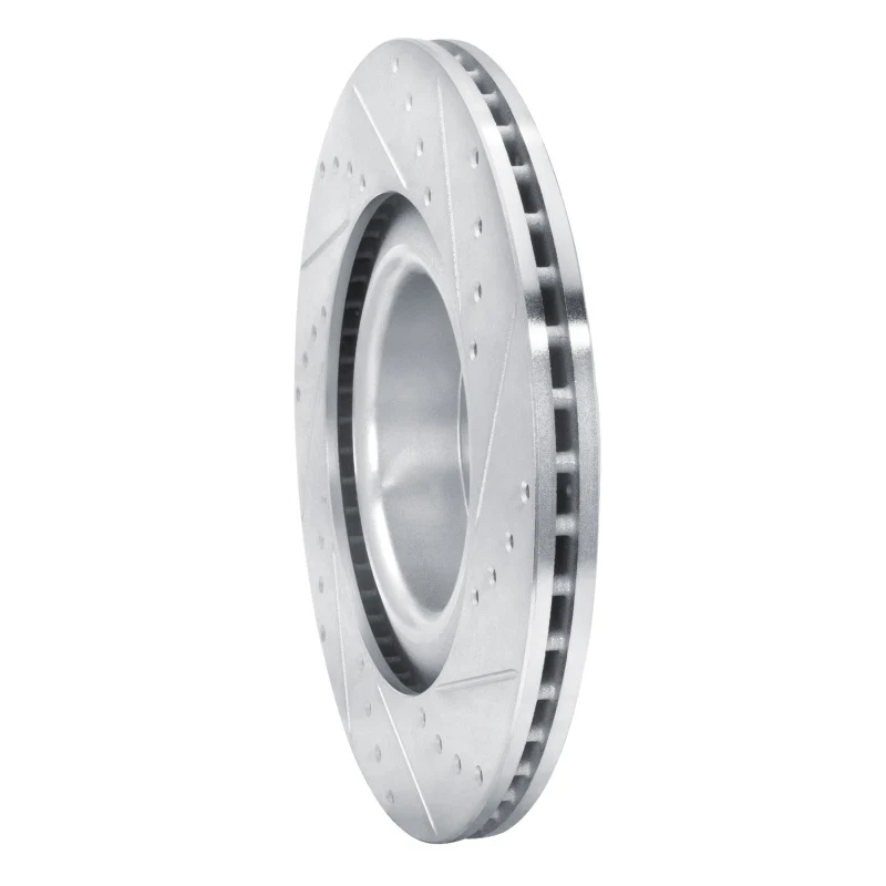 R1 20-25 Tesla Model Y Front Left Drilled & Slotted Silver Brake Rotor - Image 2